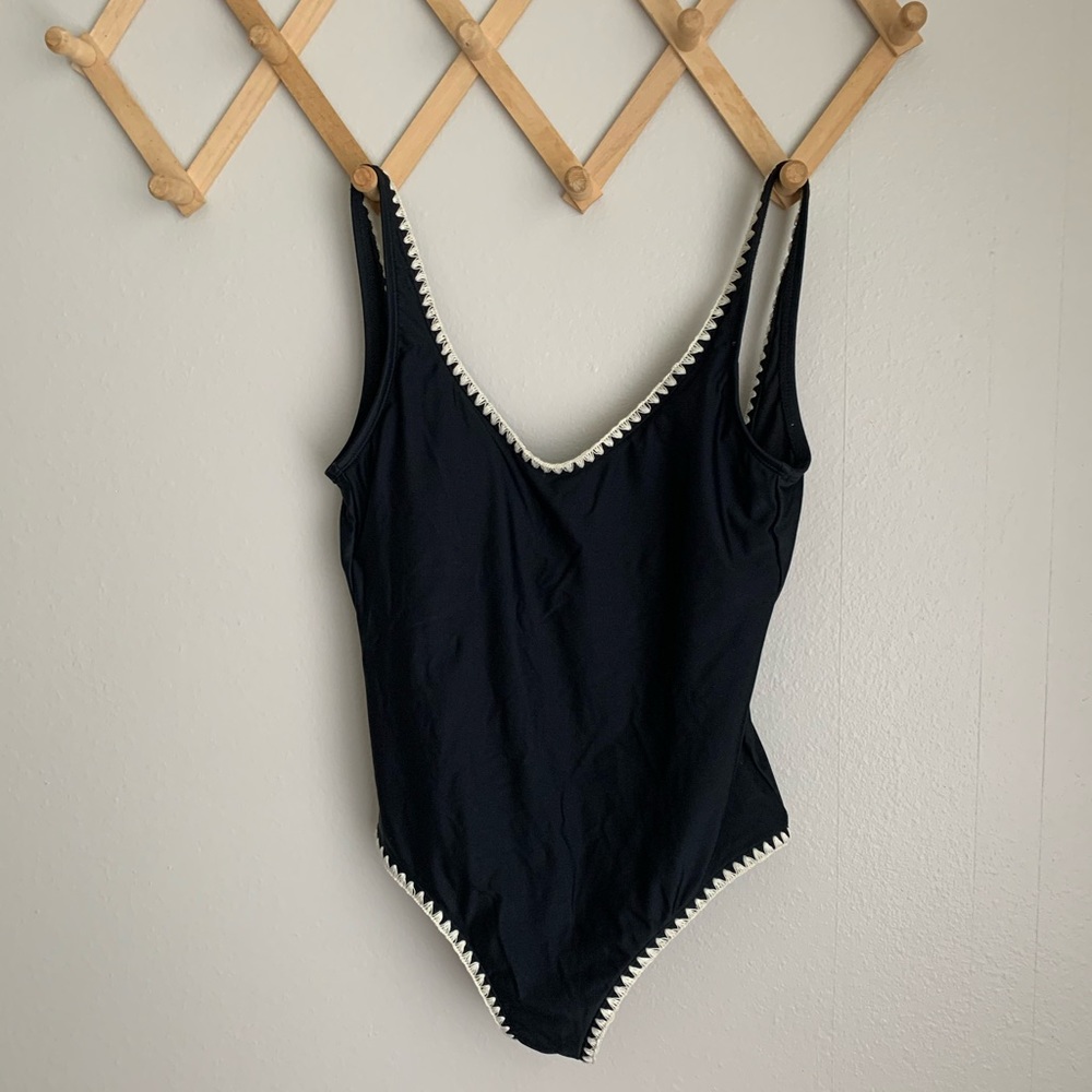 Crochet Trim Low Back Swimsuit